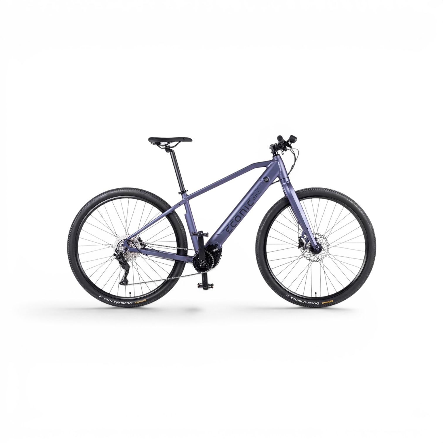 Econic One Bandit electric bike in arctic fire with Bafang M410 mid-drive motor and 500Wh battery